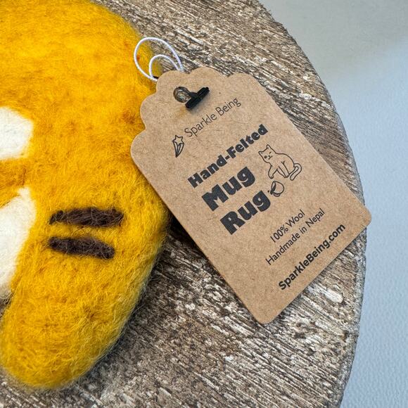 Felt Kitty Cat Leaf Coaster Mug Rug Home Decor Gift for Boho NEW FAST SHIP - Picture 6 of 7